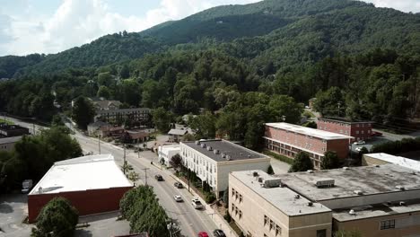Aerial-push-in-the-the-Watauga-County-Courthouse-in-Boone-NC