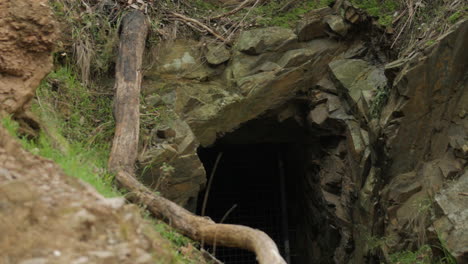 Tunnel-carved-into-the-rock-face-during-the-gold-rush-era