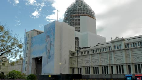 Königliches-Ausstellungsgebäude-Im-Bau-In-Melbourne,-Australien-Melbourne-Carlton-Garden