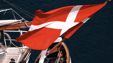 Denmark-Flag-on-a-Boat-in-Slow-Motion