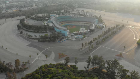 Aerial-of-Empty-LA-Dodgers-Stadium