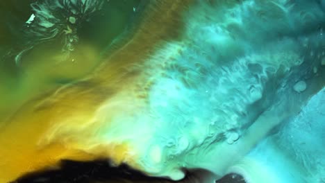 Abstract-Liquid-Art---Ink-Colours---Blue-Yellow-Green,-UHD