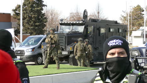 Police-and-military-personnel-and-vehicles-at-protest-rally-in-Canada