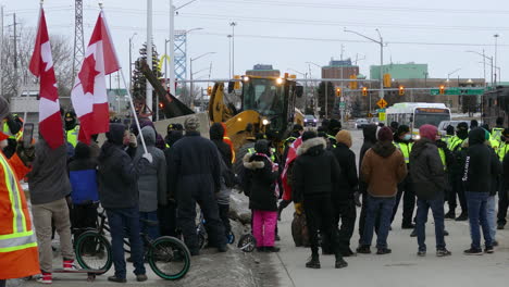Canadian-protestors-gathered-during-the-2022-freedom-convoy-protest-against-vaccine-mandates