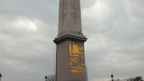 Looking-Up-On-Luxor-Obelisk-At-The-Centre-Of-The-Place-de-la-Concorde-In-Paris,-France