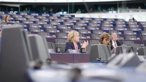 Member-of-the-European-Parliament-applauding-after-speech-at-the-EU-plenary-session-in-Strasbourg,-France