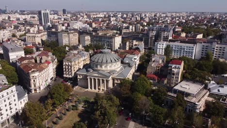 Aerial-View-Of-Romanian-Athenaeum-In-Bucharest