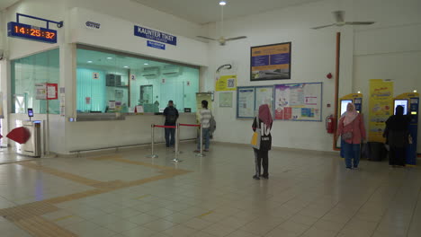 Nearly-empty-train-station-of-Alor-Setar-as-patrons-wait-to-buy-tickets-in-Malaysia