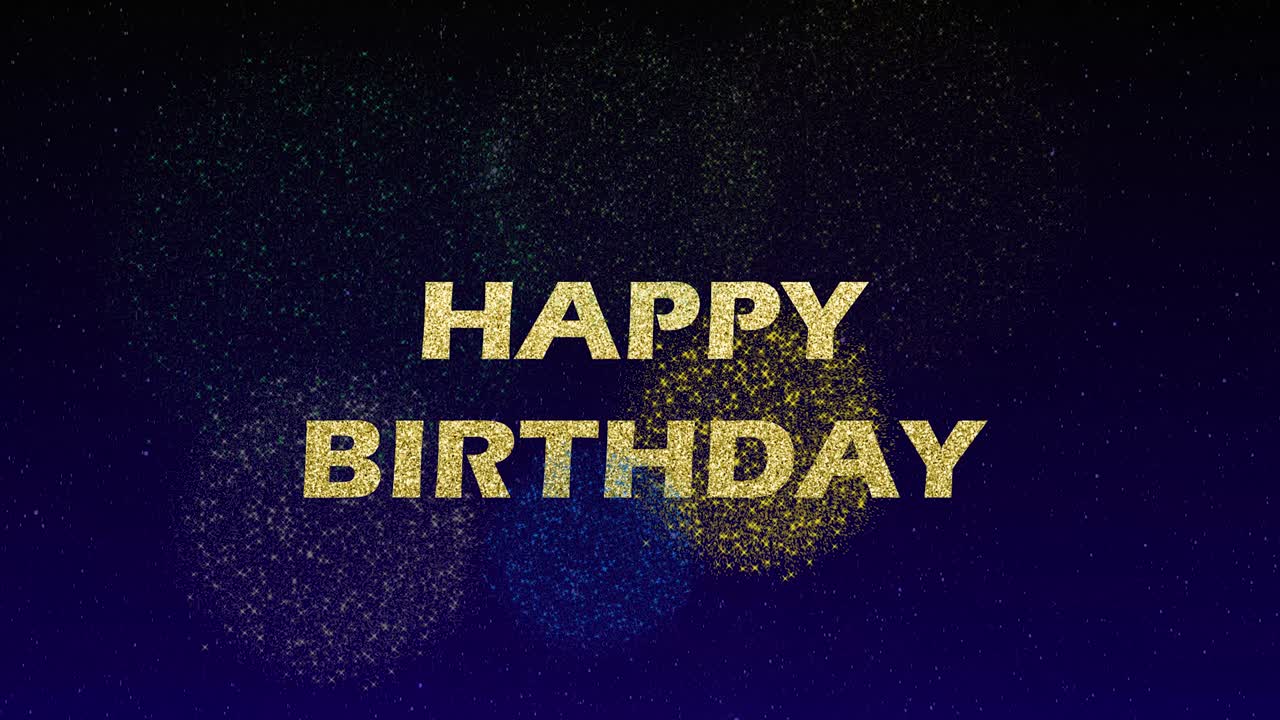 Premium Stock Video Happy Birthday Motion Graphic Animation With