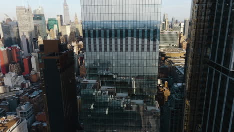 Drone-shot-circling-the-mirroring-windows-on-the-Spiral-NYC-building-in-New-York