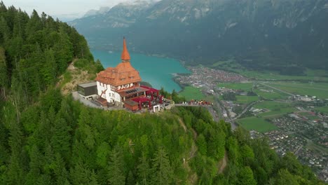 Aerial-view-of-Lake-Brienz-and-Harder-Kulm-in-Switzerland
