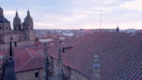 Day-time-aerial-establishing-shot-of-the-city-of-Salamanca-Spain