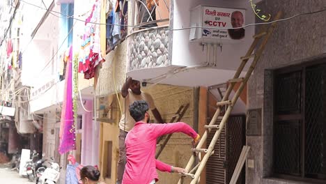 CCTV-Camera-being-installed-in-neighbourhoods-of-New-Delhi,-India