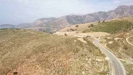 Huge-Albanian-mountains-along-with-the-Albanian-Riviera-driving-in-Europe-on-vacation-in-the-summer