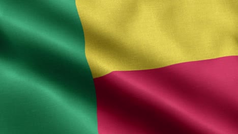 Primer-Plano-Ondeando-Lazo-4k-Bandera-Nacional-De-Benin