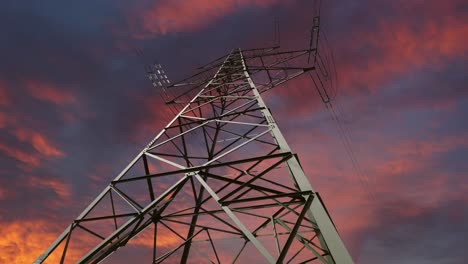 Low-angle-of-Electric-Pole-during-colorful-sunset,abstract-image