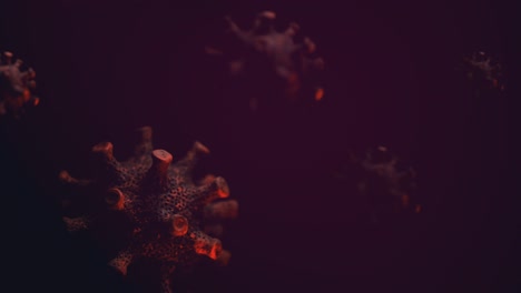 Coronavirus-.-Ausbreitung-Roter-Blutkörperchen-Auf-Schwarzem-Hintergrund