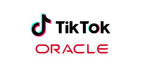 Tiktok--Und-Oracle-Logos-Verschmelzen-Auf-Weißem-Hintergrund