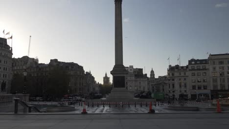 Nelson's-Column-In-Trafalgar-Square-During-Lockdown-In-The-Morning