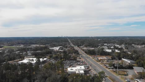 Tallahassee-Florida:-Mahan-Drive-Leading-Toward-Downtown-and-Sate-Capitol-in-Distance