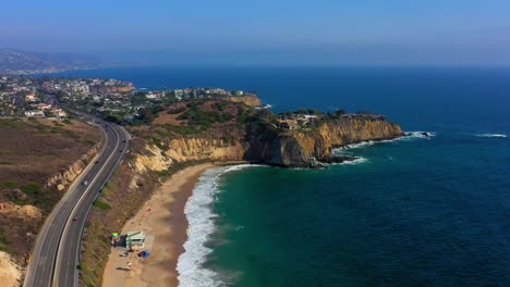 Laguna-Beach-CA-flying-near-the-Pacific-Coast-Highway-looking-at-houses-on-a-cliff
