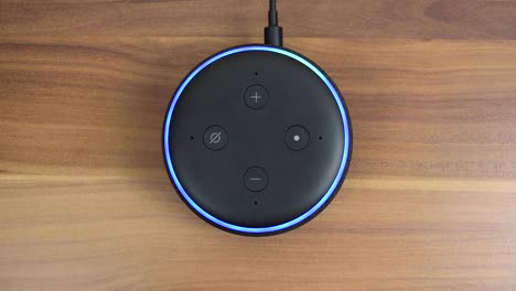 An-Amazon-Echo-Dot-smart-speaker-with-built-in-Alexa-voice-assistant-starting-up