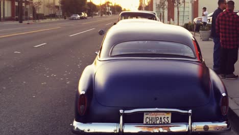 A-lowrider-in-the-street-at-sunset