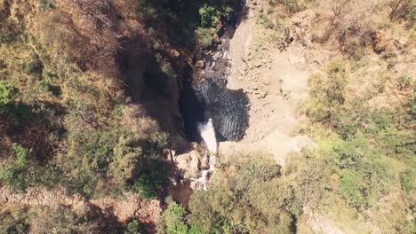 Drone-footage-birdseye-point-of-view-of-big-waterfall