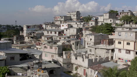 Tilt-up-of-homes-on-the-hillside-in-Petion-Ville,-which-is-a-neighborhood-in-Haiti