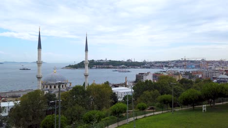 Slow-Motion:Summer-landscape-view-of-Istanbul-city,Bosporus-and-Europe-side-in-Istanbul,Turkey