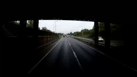 Time-lapse-from-a-HGV-cab-of-a-drive-from-Spalding,-Lincolnshire-to-Hythe,-Kent