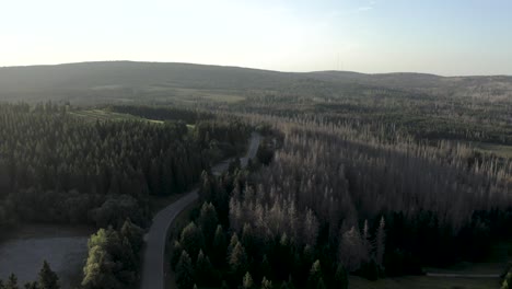 Beautiful-aerial-views-of-the-Harz-national-park-in-germany