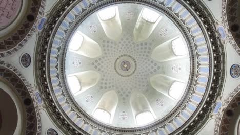 Real-time-rotating-circular-beautiful-mosque-ceiling,-Schwetzingen-Germany