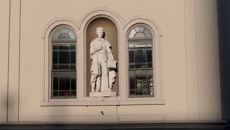 Robert-Fulton-statue-at-Fulton-Opera-House,-inventor-of-steamboat