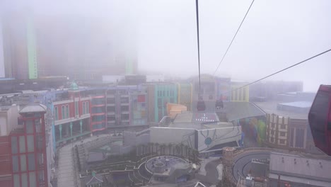Sky-way-cable-car-drove-at-a-height-through-the-clouds-at-Genting-highlands