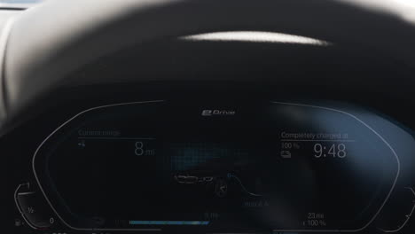 BMW-330E-Plug-In-Hybrid-Car-Charging-Dashboard-Display,-Steering-Wheel