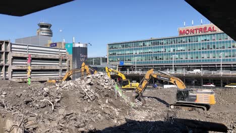 Air-polluting-airport-terminal-demolition-in-Montreal-Canada