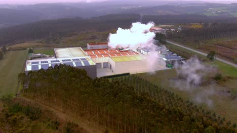 Aerial-View-Of-Steam-Rising-From-Sogama-Waste-Treatment-Plant