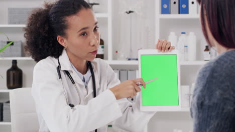 Green-screen,-chroma-key-and-doctor-tablet