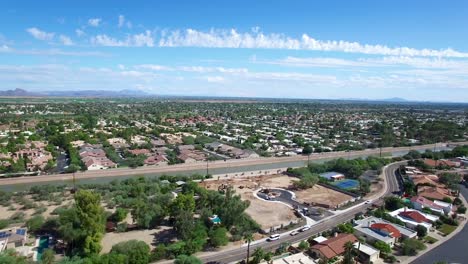 Aerial-drone-footage-of-East-Valley-suburban-Scottsdale-Arizona
