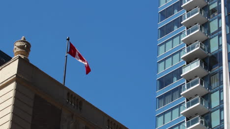 Canadian-flag-waving-in-downtown-Vancouver