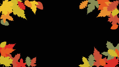 Herbstlicher-Dekorativer-Rahmen-Aus-Bunten-Herbstlichen-Laub-An-Den-Ecken,-Sich-Leicht-Bewegend,-Alphakanal-Enthalten