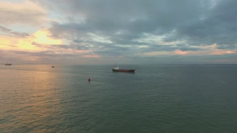 Aerial:-Cargo-ship-coming-from-Antwerp
