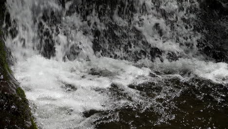 Aguas-Bravas-Burbujeantes-Golpean-La-Base-De-Una-Cascada-Filmada-En-Cámara-Lenta-A-180-Fotogramas-Por-Segundo