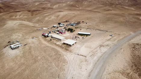 Aerial-view-of-a-campsite-of-the-Rashaida-people-in-the-desert
