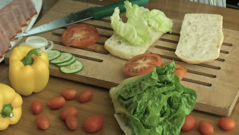 Making-A-Delicious-And-Healthy-Sandwich-On-A-Chopping-Board