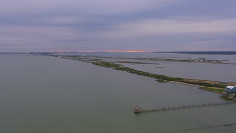 Droning-sunset-over-Nueces-Bay-in-Portland-Texas