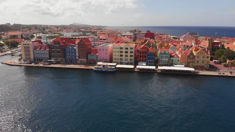 Aerial-view-of-the-capital-city-of-Willemstad,-Curacao-a-Dutch-Caribbean-island