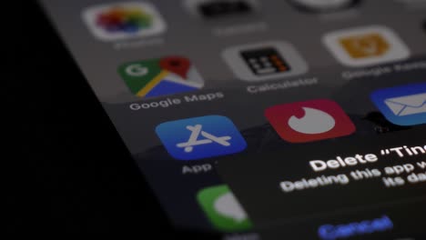 Deleting-tinder-app-on-the-smartphone