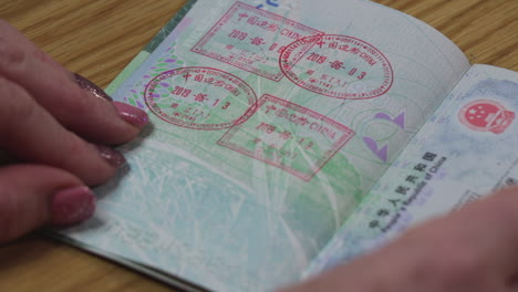 Passport-with-passport-control-dated-stamps-for-entry-to-and-exit-from-the-People's-Republic-of-China